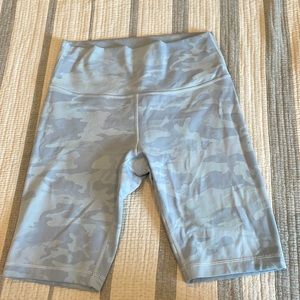 bluish grey lulu lemon biker shorts!